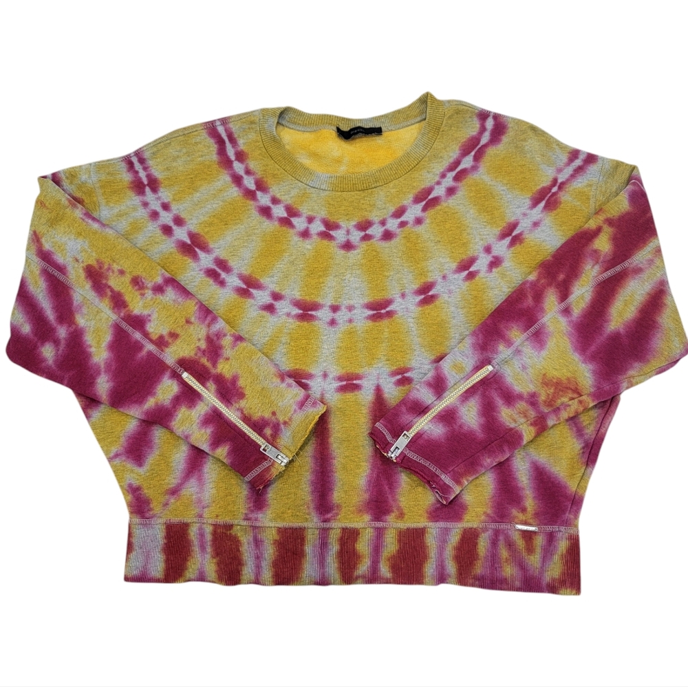 Diesel Tie-Dye Crewneck Sweatshirt Yellow Pink Y2K Bright Colorful Women… - Picture 5 of 17